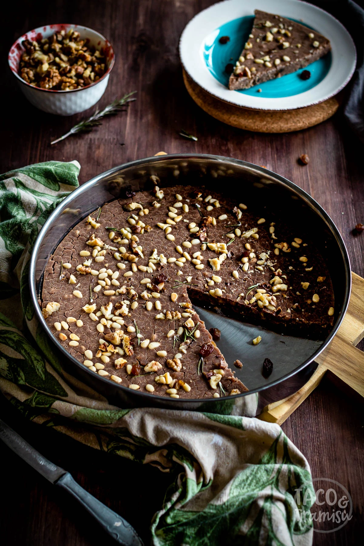 Castagnaccio (Italian Chestnut Cake) by Taco and Tiramisu // FoodNouveau.com