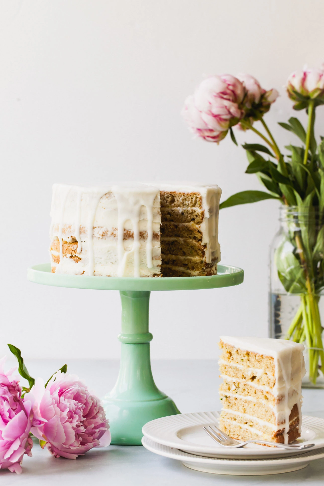 Lemon Zucchini Cake with a Lemon Drizzle by Style Sweet // FoodNouveau.com