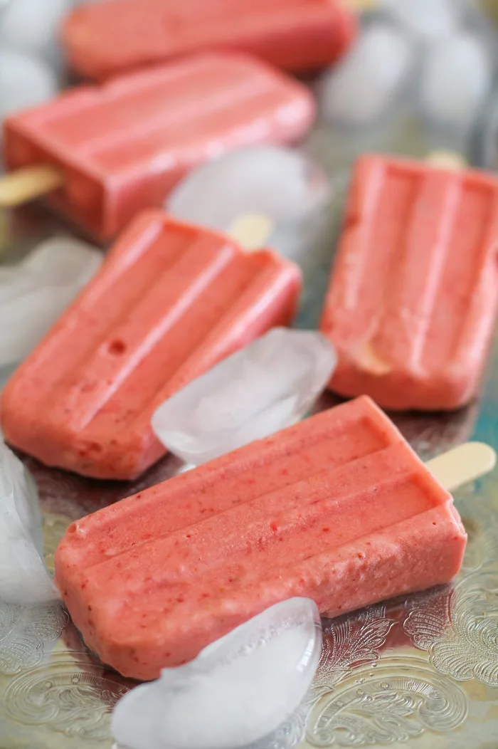 Strawberry Coconut Milk Popsicles by The Roasted Root // FoodNouveau.com