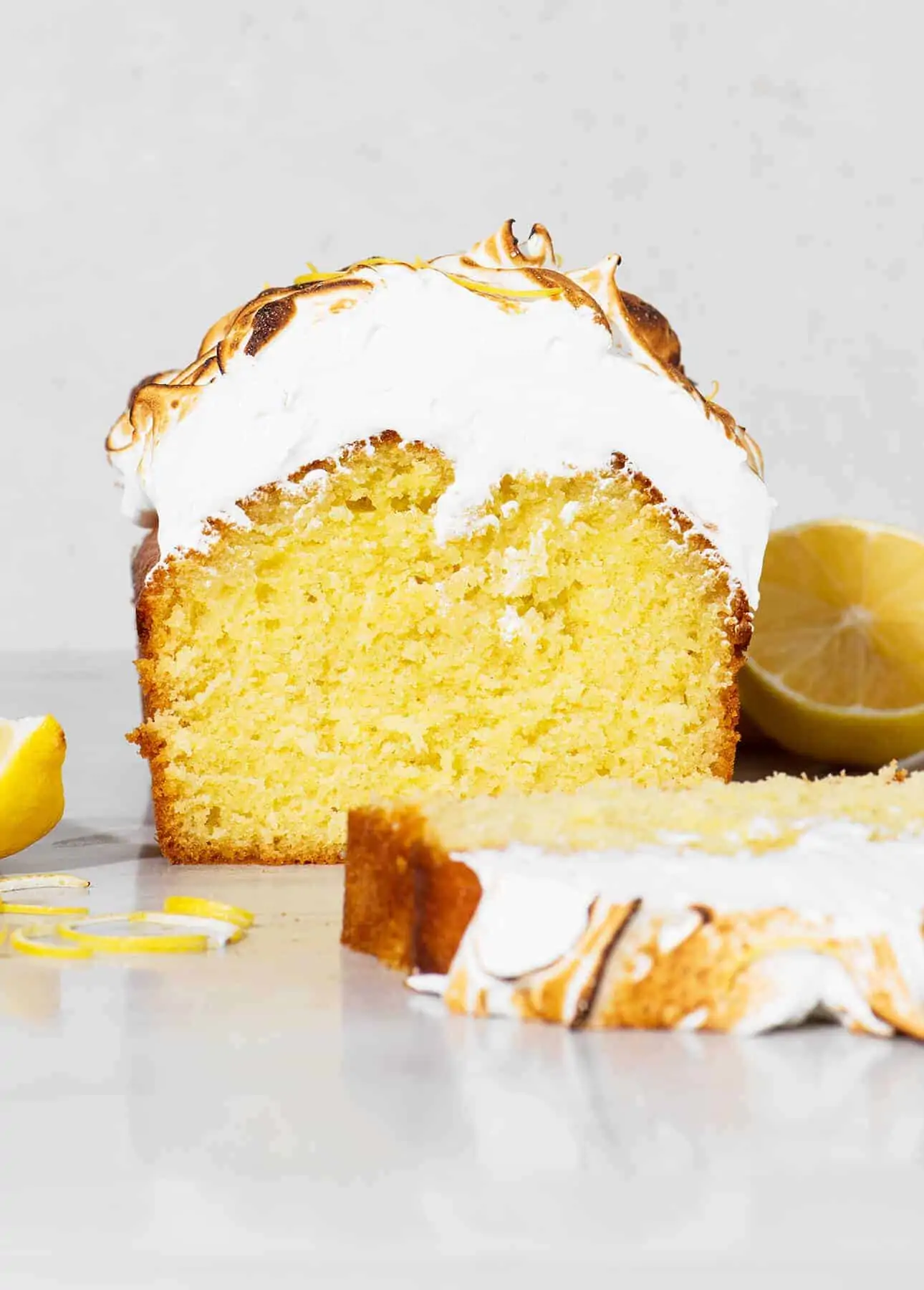 Lemon and Olive Oil Cake with Toasted Italian Meringue // FoodNouveau.com