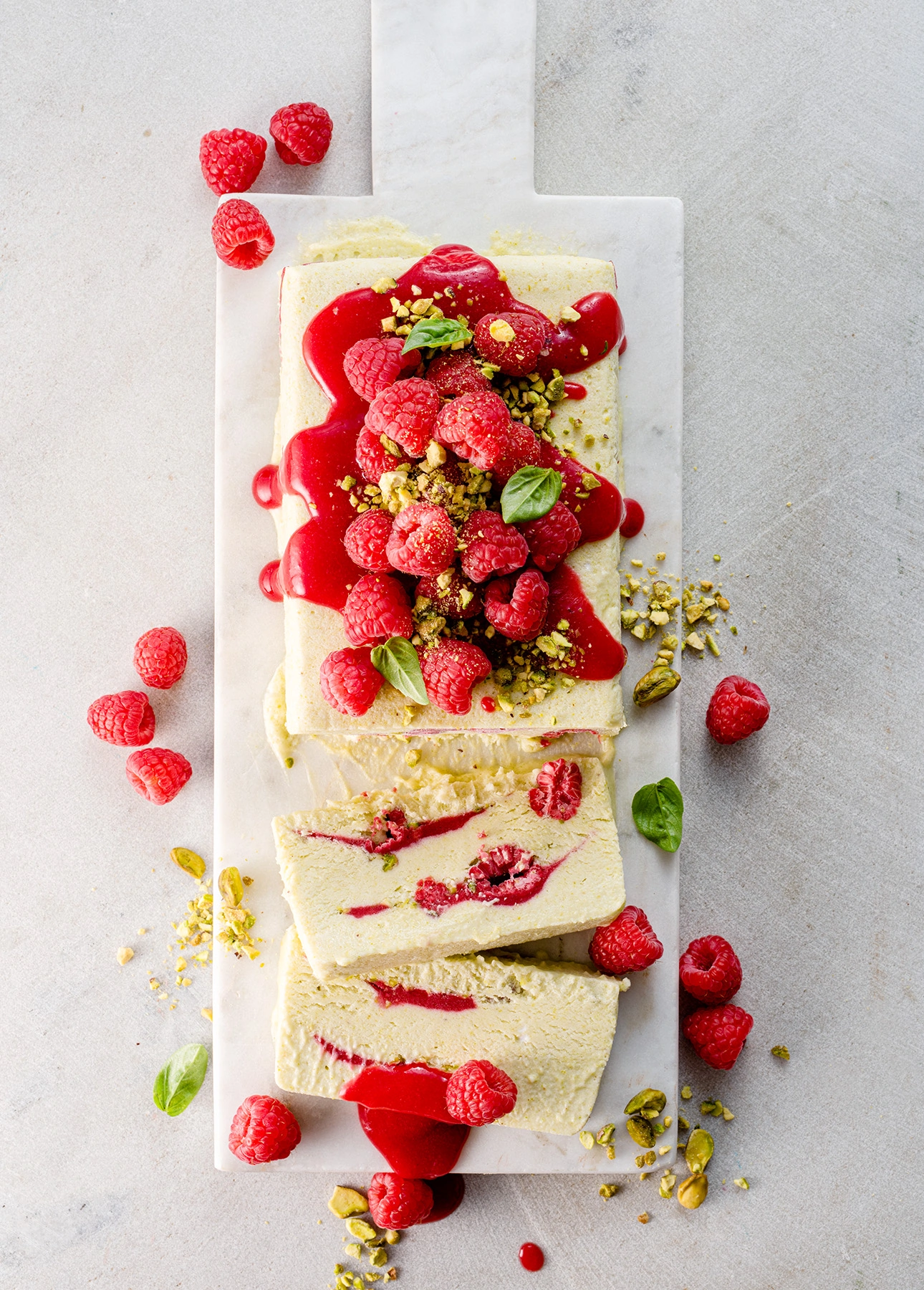 Raspberry Pistachio Semifreddo // FoodNouveau.com