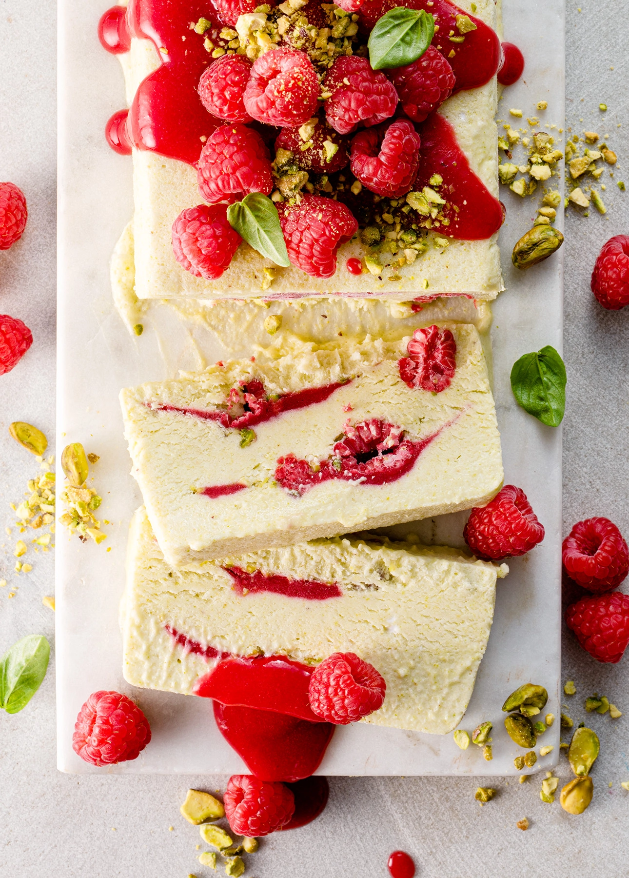 Raspberry Pistachio Semifreddo // FoodNouveau.com