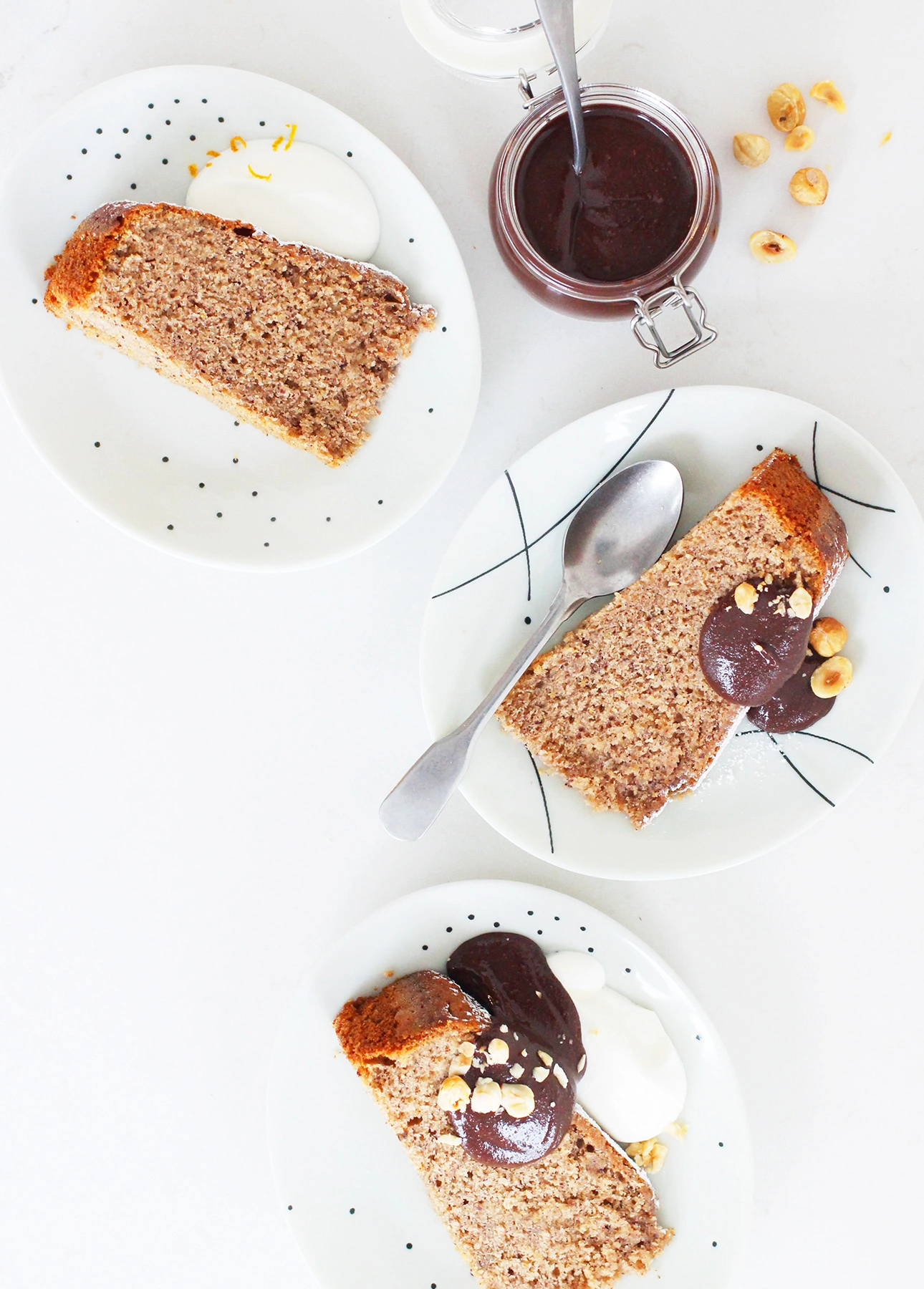 Torta di Nocciole (Italian Hazelnut Cake) served with Homemade Chocolate Hazelnut Spread // FoodNouveau.com